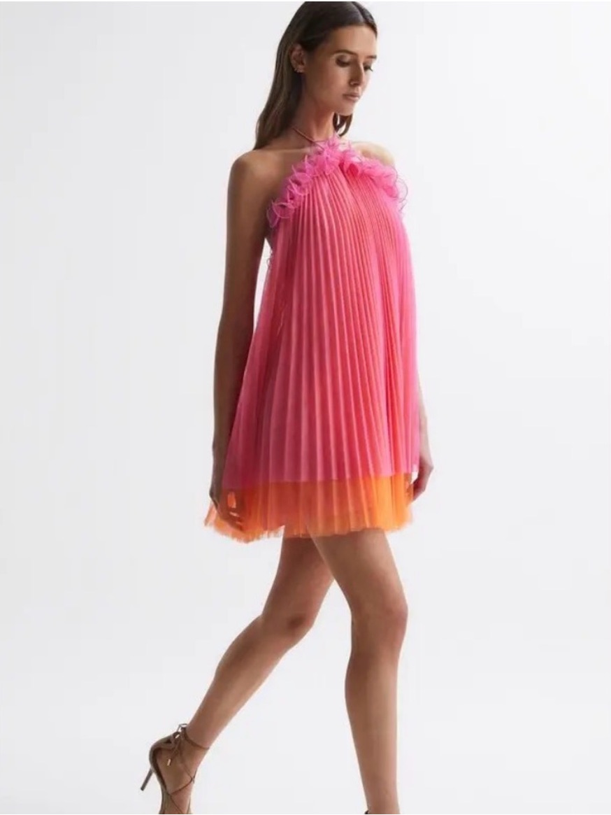 Amur Flawed Tate Halter Mini Tulle Dress